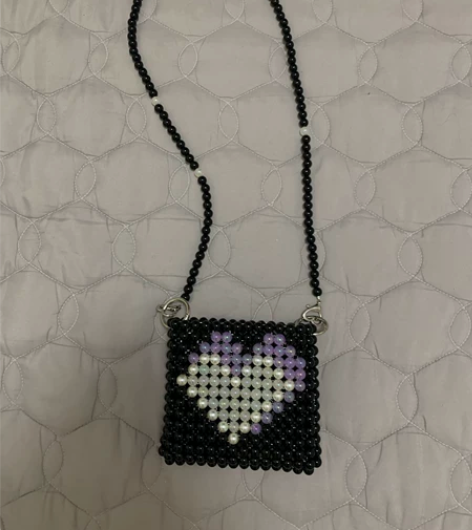 女生斜挎包女士手工串珠包小包 放不下手机全...