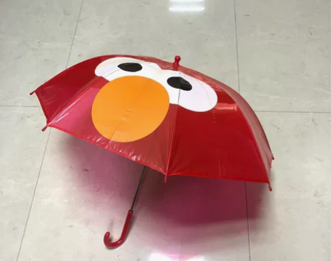 卡通芝麻街 红色透明童伞遮雨雨伞 适合小学...