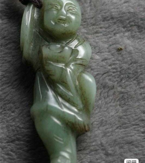 元明时期玉雕童子 元明玉雕童子摩喝乐。材质...