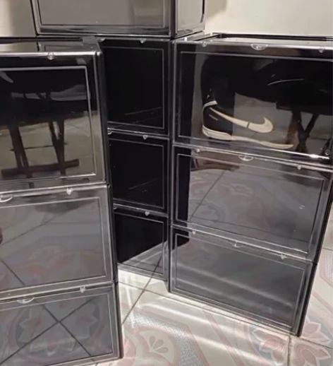 侧开磁吸鞋盒收纳盒透明鞋盒亚克力鞋盒防氧化...