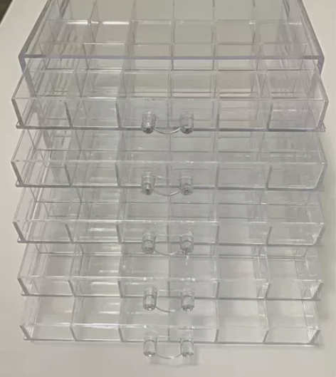 （清仓包邮）5层120格收纳盒抽屉式耳环戒...