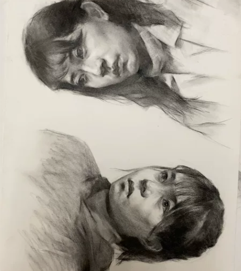 两张美女一起带走素描作品顺丰到付看上拍下可...