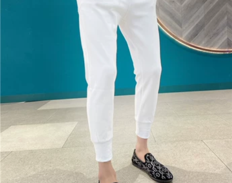 春季新款男士休闲裤精神社会小伙韩版修身九分...