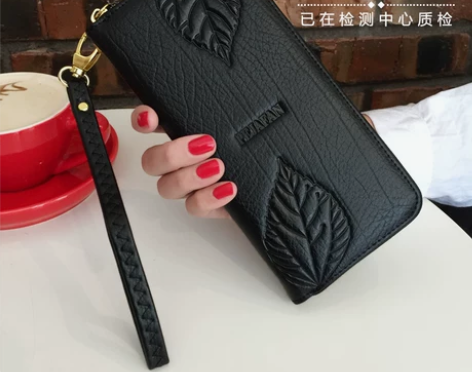 时尚百搭2022新款牛皮女士钱包长款真皮拉...