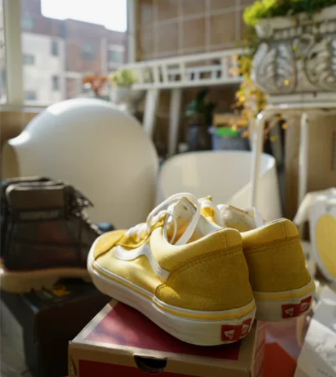 Vans 范斯 万斯 黄色低帮old sc...