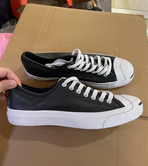 匡威黑色皮质开口笑 40.5码内长255 ...