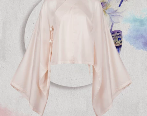 都城南庄汉服原创竹丝棉白色浅肉色中衣交领可...