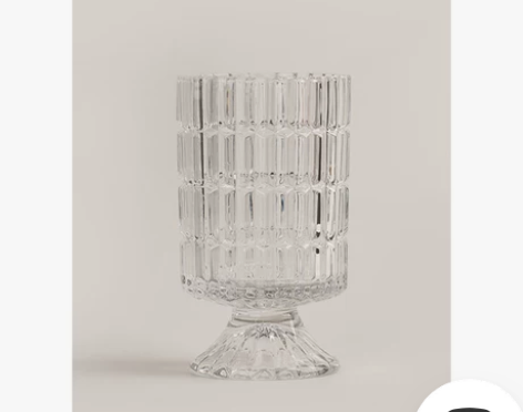 屋范 法式花瓶摆件高脚客厅插花玻璃透明北欧...