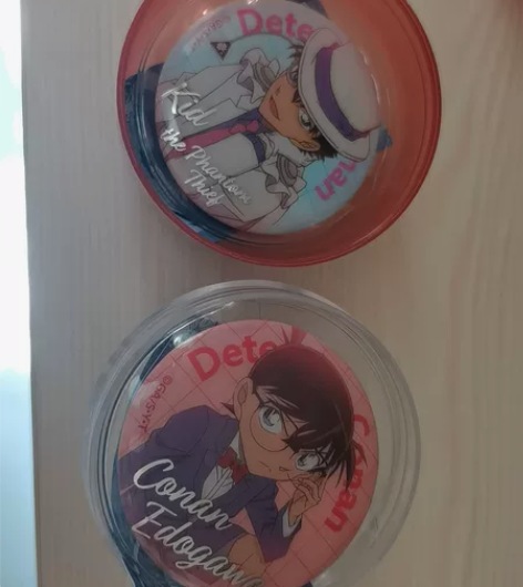 名侦探柯南扭蛋吧唧 基德+柯南几乎全新 默...