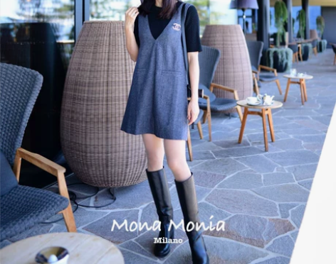 背带裙 短裙背带国现 素素意大利MONAM...