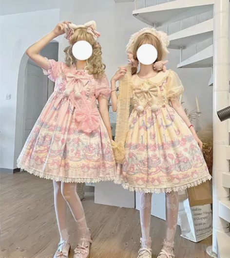 番茄喵lolita原创 吧唧一口jsk粉红...