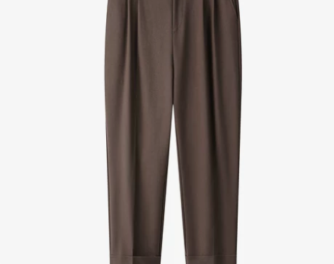 休闲直筒宽松裤子男士 垂坠感春秋季羊毛韩版...