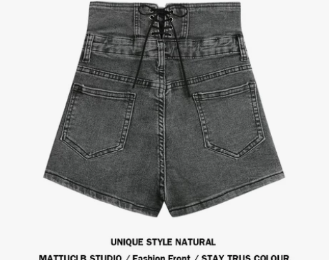 MATTUCLB 牛仔短裤女夏季高腰提臀显...
