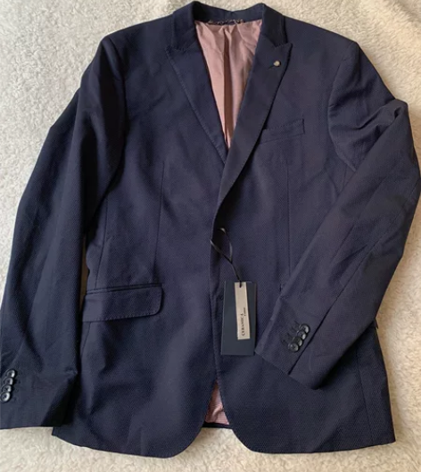 Zara男装 秋冬男士西装外套52码，藏蓝...