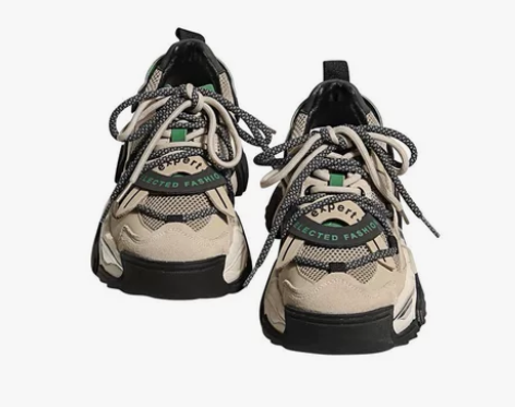 真皮厚底小众运动休闲老爹鞋女2022新款日...