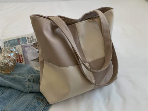 帆布包包女大容量2022新款时尚夏天撞色单...