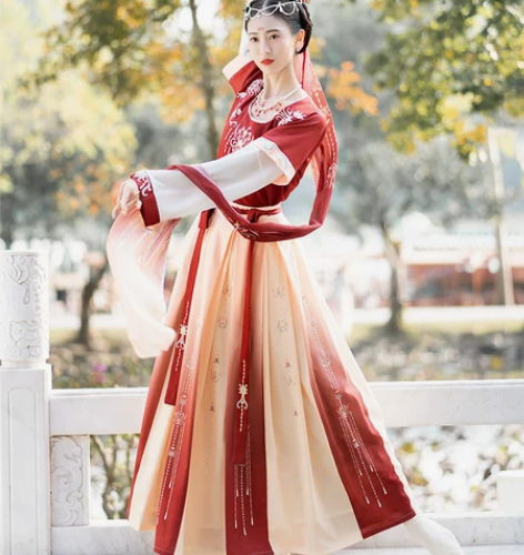 珍缕汉服女正品原创千禧寻坦领三件套一片式齐...