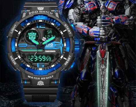 正港ZGOx变形金刚运动手表男士防水机械青...