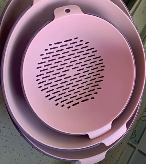 （全新处理八件套包邮）双层塑料洗菜盆沥水篮...