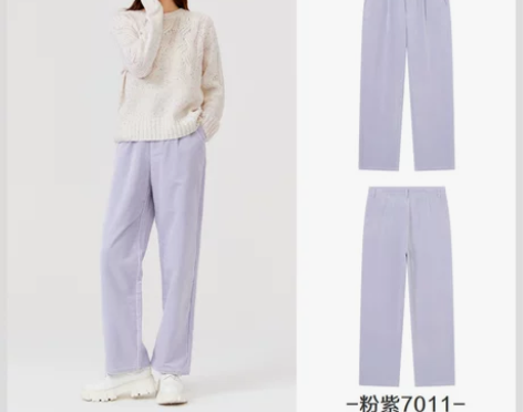 森马休闲裤女灯芯绒纯棉直筒裤简约2021冬...