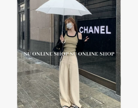 SU高腰显瘦直筒垂感阔腿棉麻薄款休闲裤女春...