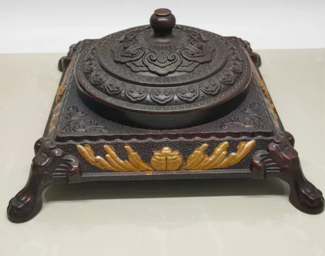 烟灰缸 黄铜仿紫铜鎏金复古工艺 批发￥15...