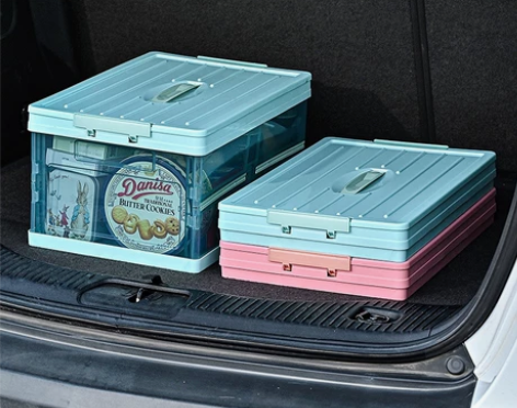 车载折叠收纳箱汽车内杂物收纳盒户外透明整理...