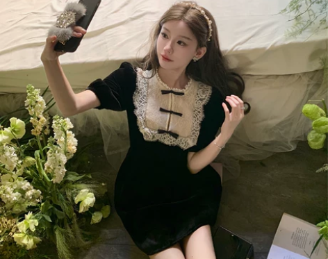 momoshero德鲁纳酒店蕾丝拼接约会丝...