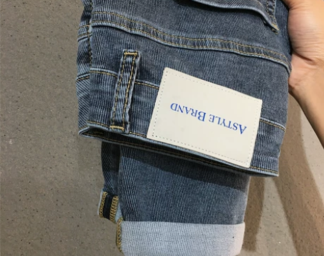 蓝灰色牛仔裤男2021年新款潮牌男士修身小...