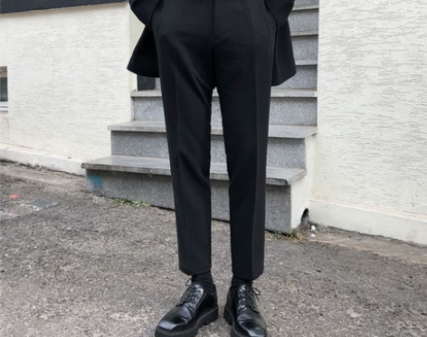 春秋九分休闲裤男修身韩版潮流免烫抗皱9分男...