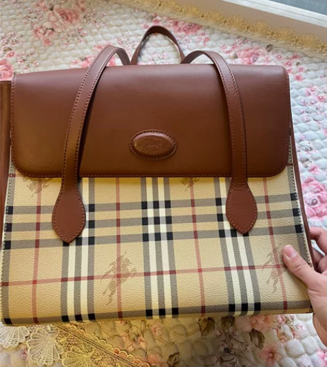 B家复古气质格纹百搭单肩包包女 2021早...