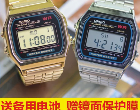 CASIO卡西欧复古小金表A159WGEA...