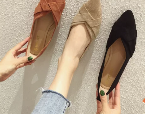 平底单鞋女春秋季软底大码上班黑色办公室鞋