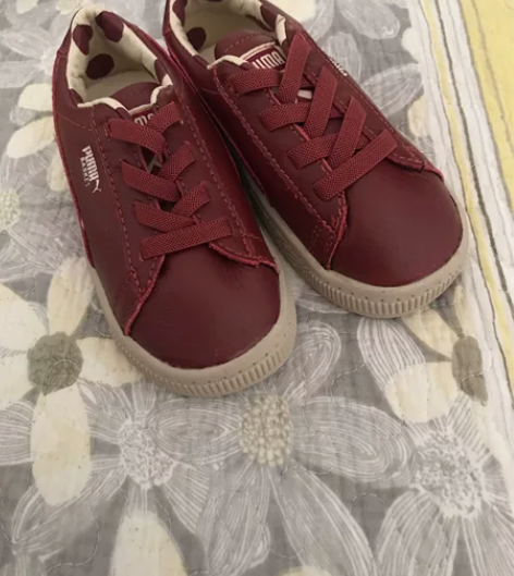 全新PuMa男女童低帮鞋板鞋纯皮25码 偏...