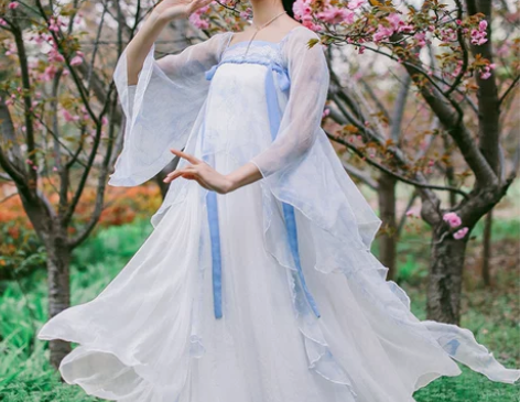 麦叙落梨花改良汉元素日常一体中国风汉服连衣...