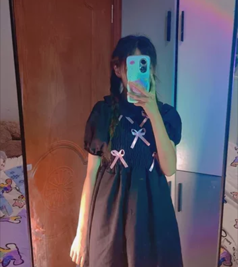 穿一 无瑕疵状态好 学院风夏季甜美娃娃领蝴...