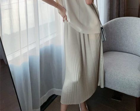 ?崔婶儿定制 工艺高难裁片压褶半身裙 中长...