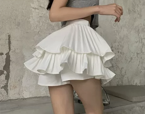 辣妹纯欲小众蓬蓬裙半身裙子小个子百褶蛋糕短...