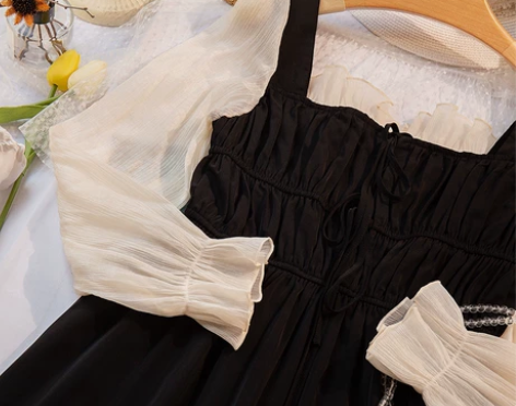 南方仙宫赫本风可甜可盐连衣裙秋季法式复古方...