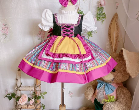 泡泡裁缝 紫色民族风 49裙长 穿后出