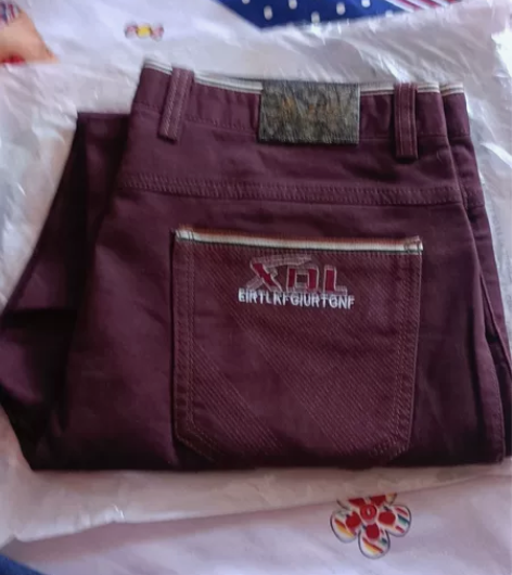 酒红色休闲裤没穿过图三有尺码和面料材质本人...