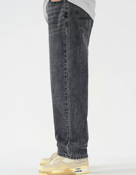 侬好先生春秋季潮牌宽松直筒新款美式牛仔裤男...