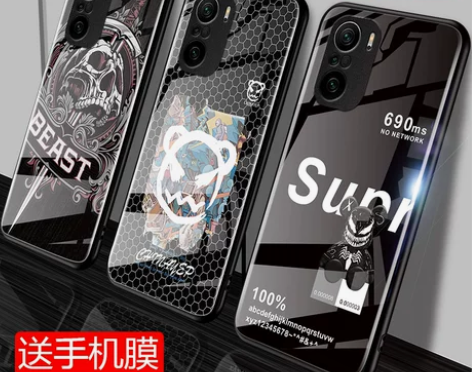 红米k40手机壳小米K40s保护套钢化玻璃...