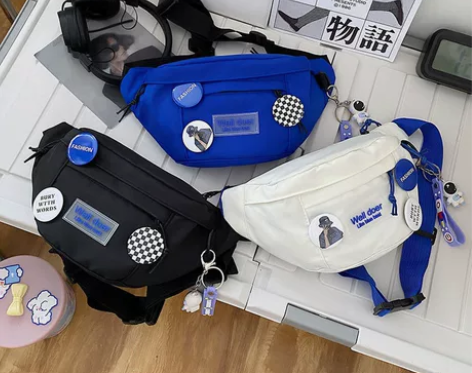 美式复古街头潮流运动胸包男 韩版ins风休...