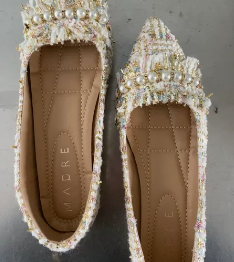 2023新款尖头编织玛丽珍鞋 33码全新 ...