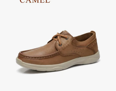 Camel/骆驼骆驼时尚轻质牛皮休闲鞋 感...