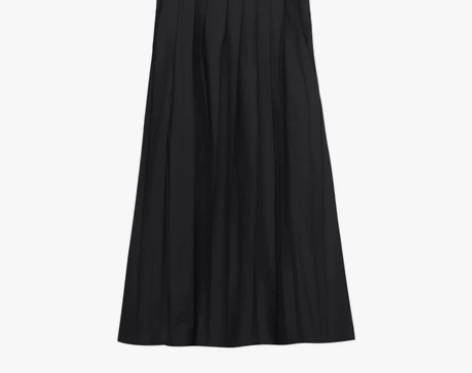 学院风秋装简约白色衬衫减龄学生高腰百褶半身...