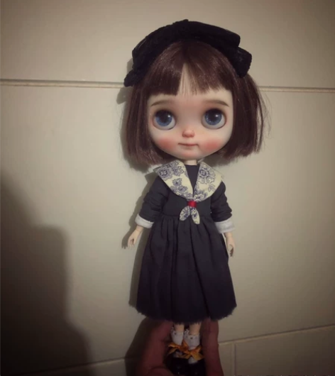 出blythe小布娃衣没布家海军风裙子 仅...
