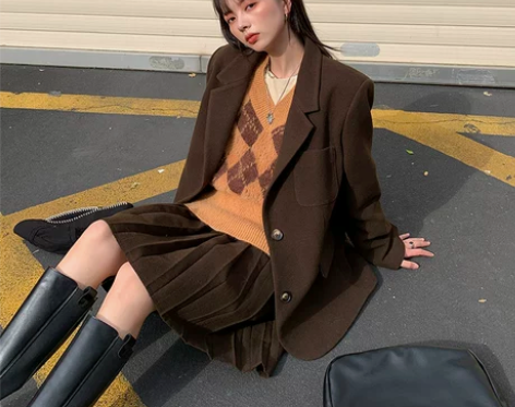 红人馆港风套装女2020年新款秋冬韩系西装...