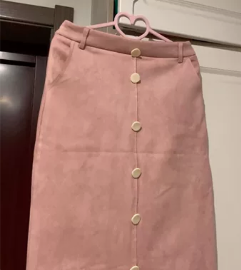 麂皮绒半身裙秋冬新品高腰中裙一步裙时尚显瘦...